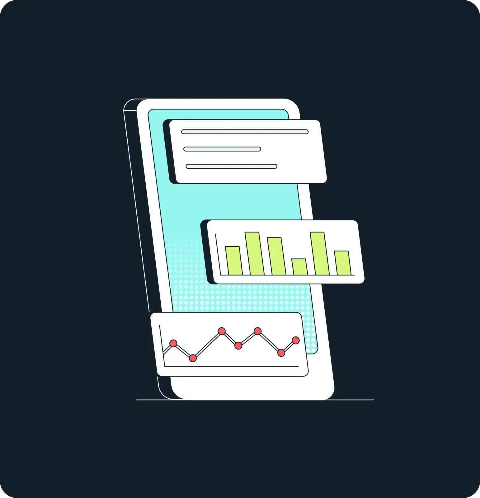 Mobile analytics dashboard illustration