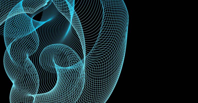 Concentric circles on a black background.