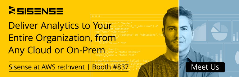 sisense at aws landing page CTA new booth number