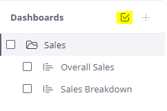 Dashboards option