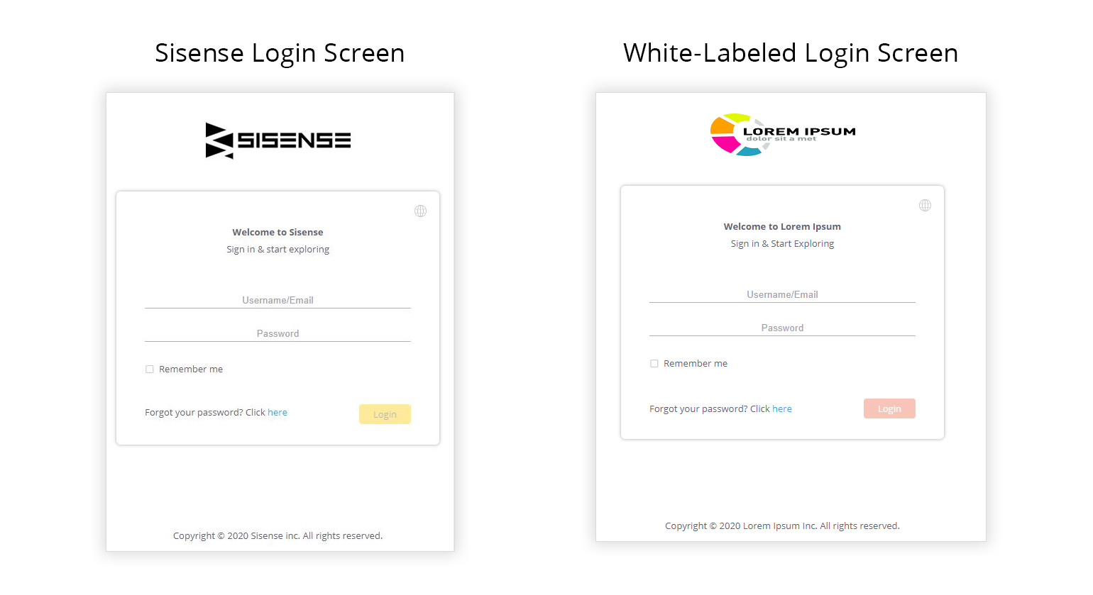 Five Design Tips to Deliver a Seamless Embedded Analytics Experience TIP 1 Sisense Login Screen 1540x839 1 Five Design Tips to Deliver a Seamless Embedded Analytics Experience