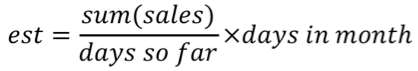 Extrapolating to the end of the month