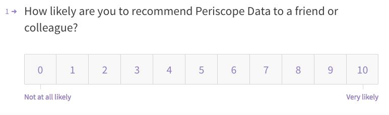 Periscope survey question